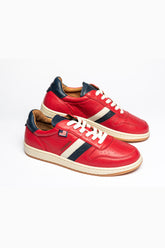Steve McQueen Bull Racing Red Leather Sneakers for Men